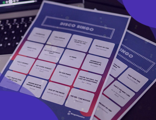 Personalisiertes Musik Bingo